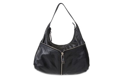 Lot 39 - Fendi Black Zipper Shoulder Bag, distressed...