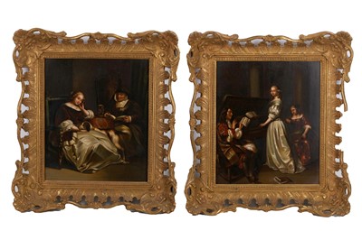 Lot 312 - E BAUM (LATE 19TH CENTURY) A lady with her dog...