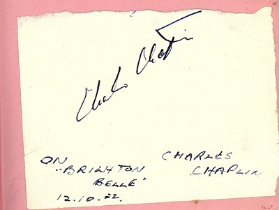 Lot 37 - Autograph Album.- Incl. Charlie Chaplin...