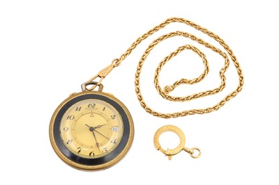 Lot 56 - JAEGUER-LECOULTRE. A PLATED ALARM POCKET WATCH...