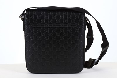 Lot 140 - Gucci Black Signature Messenger Bag, heat...