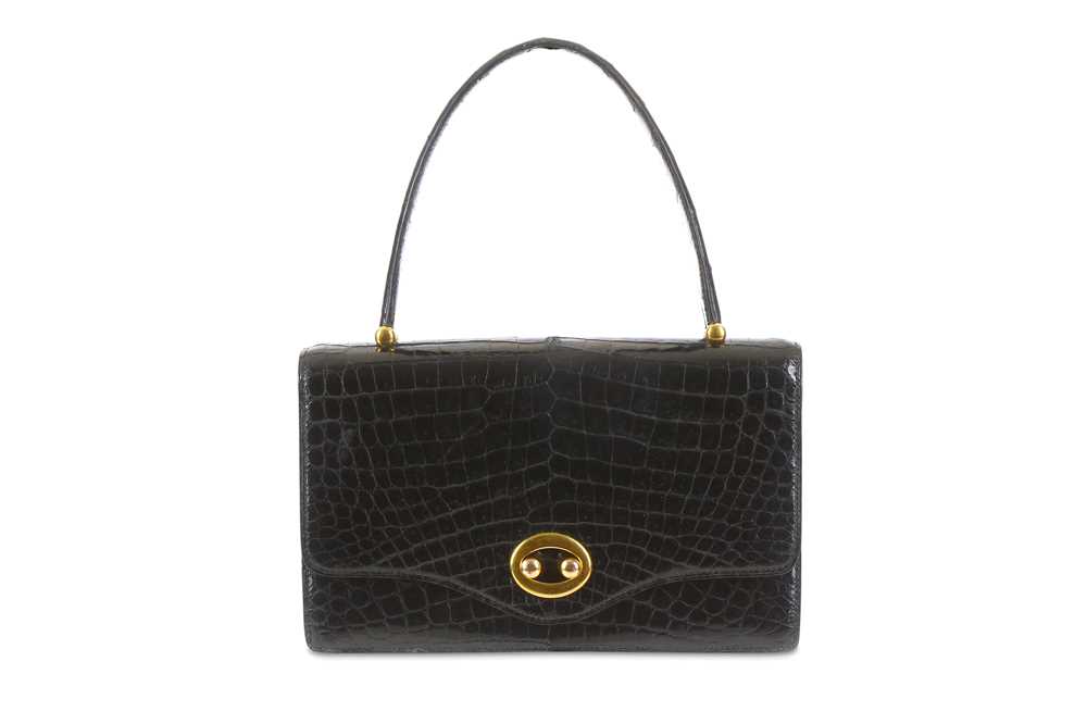 Lot 85 - Hermès Black Crocodile Sac Boutonnière, early...
