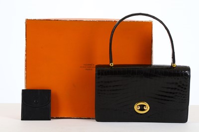 Lot 85 - Hermès Black Crocodile Sac Boutonnière, early...