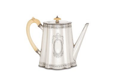Lot 440 - A Victorian sterling silver coffee pot, London...
