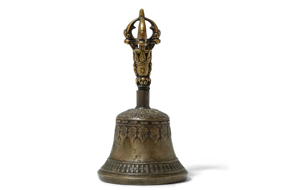 Lot 152 - A RITUAL BRONZE BELL, GHANTA. Tibet, 19th...
