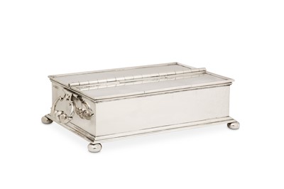 Lot 160 - A George V sterling silver treasury inkstand,...