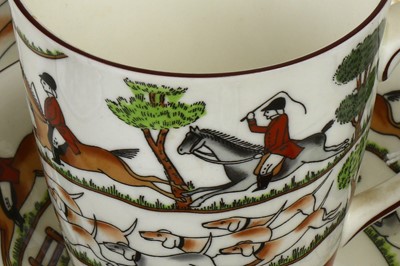 Lot 138 - A Crown Staffordshire 'Hunting Scene' pattern...