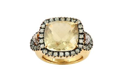 Lot 17 - A gem-set dress ring, by Valente The square...