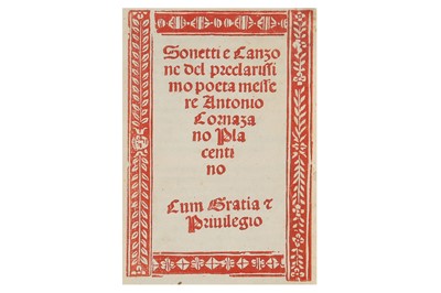 Lot 339 - Cornazzano (Antonio) Sonetti e canzone, FIRST...