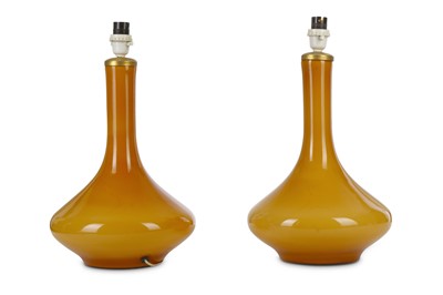 Lot 166 - A pair of cased amber coloured glass mallet...