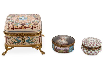 Lot 130 - A late 19th Century Sevres style porcelain box,...