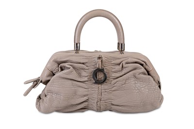 Lot 9 - Christian Dior Grey Karenina Frame Bag, ruched...