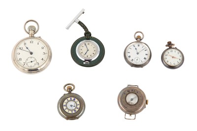 Lot 89 - 6 POCKET WATCHES. -SILVER HALF HUNTER POCKET...