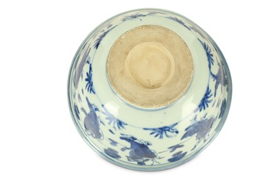 Lot 213 - A CHINESE BLUE AND WHITE 'NINE IMMORTALS' BOWL....