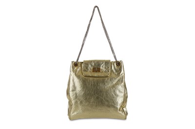 Lot 58 - Chanel Gold Perforated Shoulder Bag, c....