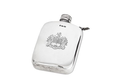 Lot 187 - A Victorian sterling silver spirit hip flask,...