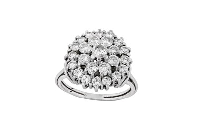 Lot 144 - A diamond cluster ring The stepped cluster,...