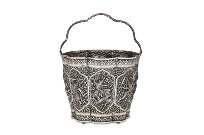 Lot 216 - A mid-20th century Thai unmarked silver bucket,...