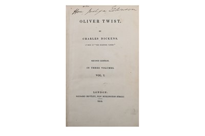 Lot 381 - Dickens (Charles) Oliver Twist, 3 vol., second...