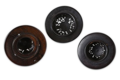 Lot 621 - THREE CHINESE SMALL WOOD COVERS.