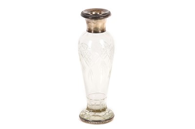 Lot 108 - A French silver mounted cut glass vase, of...