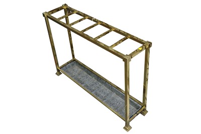 Lot 394 - A vintage six division brass umbrella stand 90...