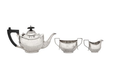 Lot 442 - An Edwardian sterling silver bachelor tea set,...