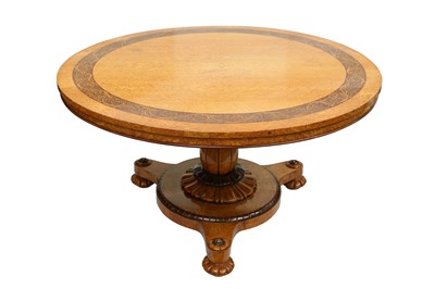 Lot 414 - An early Victorian Bird's Eye maple circular...