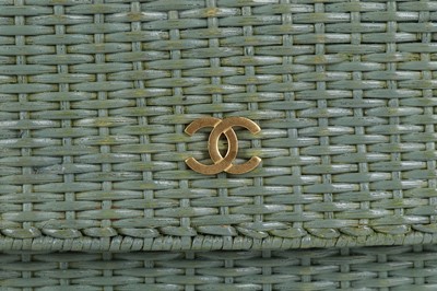 Lot 356 - Chanel Pale Green Wicker Shoulder bag, c. 2000-...