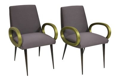 Lot 433 - A pair of 1970s Italian chairs re upholstered...