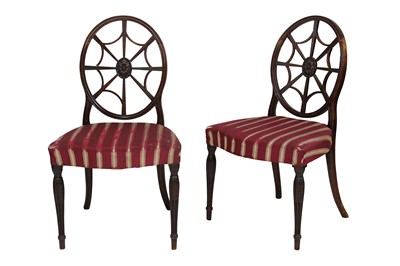 Lot 474 - A pair of 19th Century mahogany spider web...