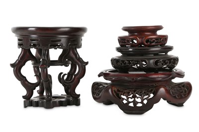 Lot 1076 - FOUR CHINESE HONGMU STANDS.