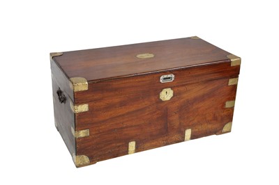 Lot 434 - A 19th century camphor wood brass bound...