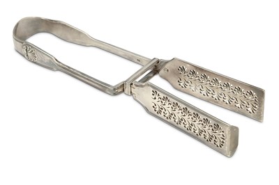 Lot 114 - A pair of George IV sterling silver asparagus...