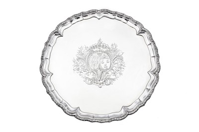 Lot 87 - A rare George II Irish sterling silver salver,...