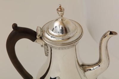 Lot 65 - A George III sterling silver coffee pot,...