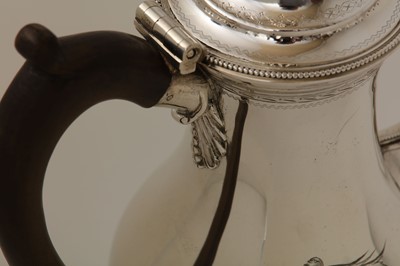 Lot 65 - A George III sterling silver coffee pot,...