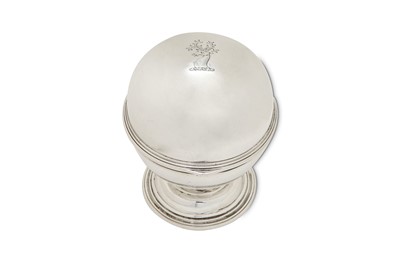 Lot 55 - A rare early George II sterling silver soap...