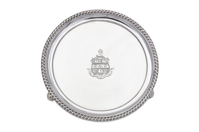 Lot 21 - A George III sterling silver salver, London...