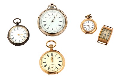 Lot 88 - A COLLECTION OF 5 SILVER AND GOLD WATCHES....