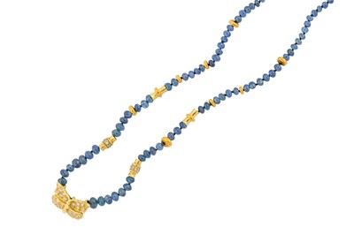 Lot 138 - A sapphire and diamond necklace Designed as a...