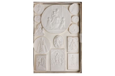 Lot 336 - Cameos.- Plaster cameos mounted in a clamshell...