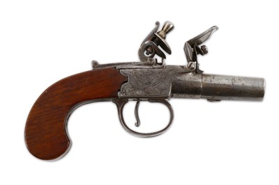 Lot 231 - A late-18th century flintlock/boxlock pocket...