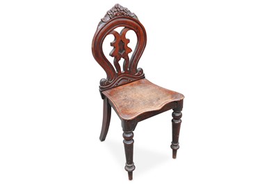 Lot 500 - A Victorian mahogany hall chair, with a carved...
