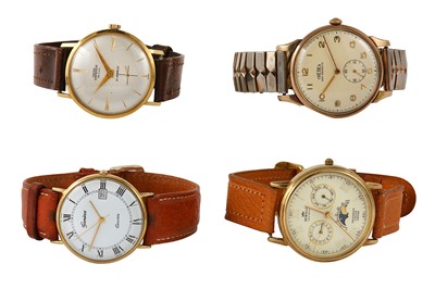 Lot 98 - 4 GOLD WRISTWATCHES. -A 9K YELLOW GOLD QUARTZ...