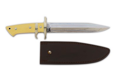 Lot 108 - A modern fighting knife with a sub-hilt and...