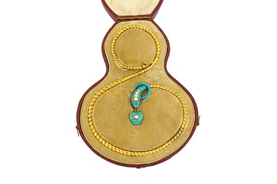 Lot 3 - An enamel and gem-set snake necklace, circa...