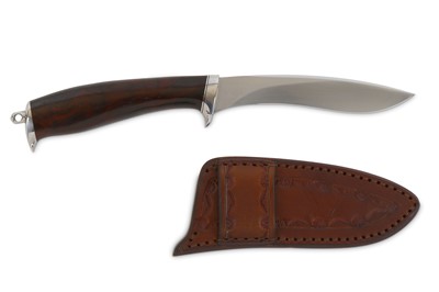 Lot 125 - A Jim Siska recurve-bladed hunting knife, with...