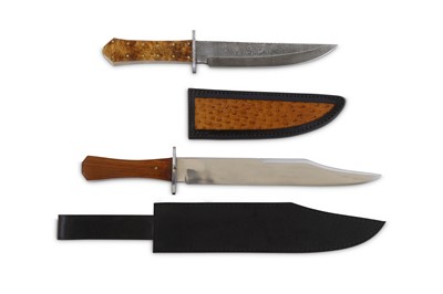 Lot 132 - Two bowie knives, comprising: 1) 28cm...