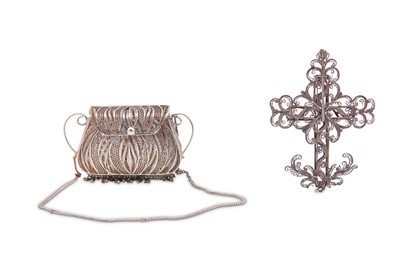 Lot 4 - Two Continental filigree items, including a...